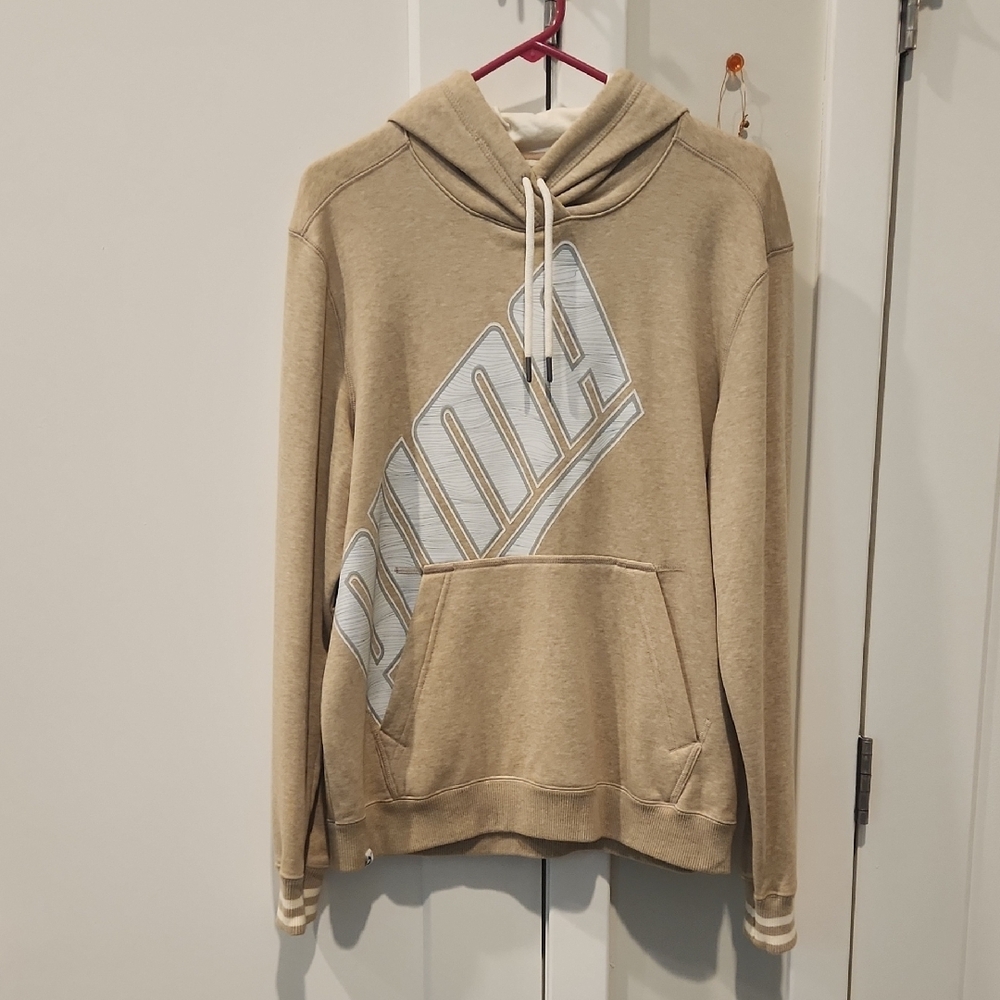 Puma Tan and White Sweater with Sporty Design